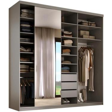 Imagem de Closet Casal 1 Porta de Correr Com Espelho 3 Gavetas 208cm MDF Sonni R