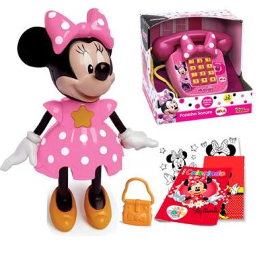 Imagem de Kit 2 Brinquedos Elka Boneca Minnie Conta História e Telefone Sonoro I
