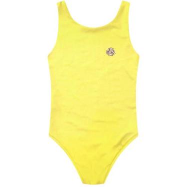 Imagem de Maiô infantil menina  regata neon liso estampa aparece na água - MANUL