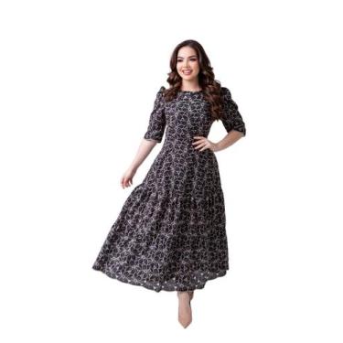 Imagem de Vestido Moda Evagélica Max Midi em Lese Algodão Moda Cristã - ZAMPA, P