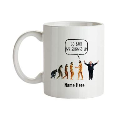 Imagem de Caneca personalizada Go Back We Screwed Up - Caneca evolução anti-Trump liberal - Caneca de café 445 ml