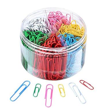 Imagem de Clipes de papel coloridos 450 peças de tamanhos sortidos com clipes de papel de 2,54 cm e 5 cm para escritório escola hospital documentos organizando classificação profissional trabalho diário DIY uso com caixa de armazenamento