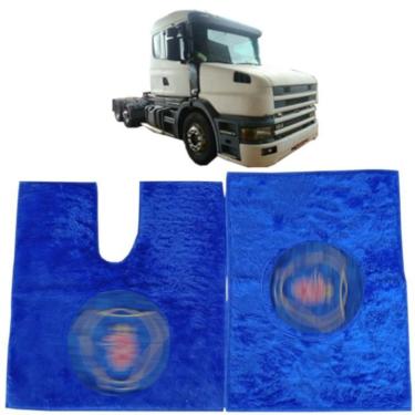 Imagem de Tapete De Chinil Logo Forrado Para Scania 114 124 Azul