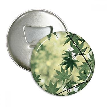 Imagem de Quadro de folha de bordo Abridor de garrafas natureza ímã de geladeira emblema multifuncional