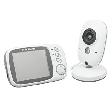 Imagem de Babá Eletrônica com Monitor Sem Fio, Tela LCD Colorida de 3,2 polegadas, Visão Noturna com Canção de Ninar, Exibição de Temperatura, Conversação Bidirecional, Tocar música (Plugue dos EUA)