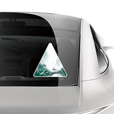 Imagem de DIYthinker Adesivo de carro de aquarela chinesa Mountain Rain Mo