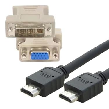 Imagem de Kit Adaptador DVI-I M X VGA F 24+5 Dual Link + Cabo HDMI 1.4 1,5M