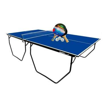 Imagem de MESA PING PONG MDF 15mm 1009 KLOPF + KIT 2 Raquetes e 3 Bolinhas 5055