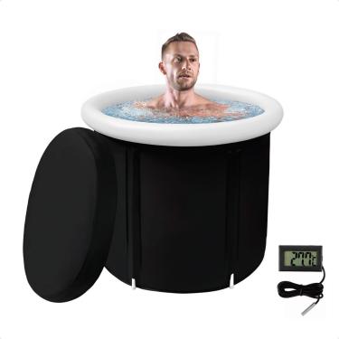Imagem de Banheira De Gelo Dobrável Inflável Portátil Banho Gelado Piscina De Imersão a Frio Para Mergulho De Atleta Recuperação Muscular Terapia Crioterapia Recovery com Termômetro