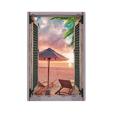 Imagem de Tropical Summer Beach Sunset 1 Gang Light Switch Cover No Decive Blank Wall Plate Decorativo para Banheiro Casa Quarto Decore 12,7 cm x 3 Grandes