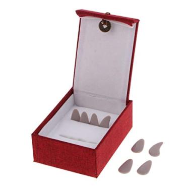 Imagem de 8 peças Guzheng Professional Finger Picks Chinese Zither Nails | Superfície lisa e delicada, ótimo para adultos e jovens jogadores | Com estojo de armazenamento | Palco - Cinza, conforme descrito