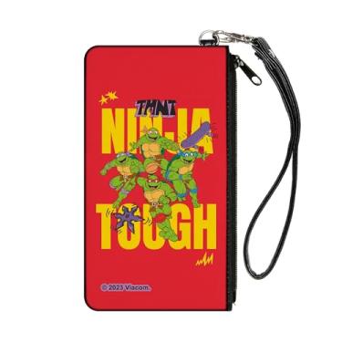 Imagem de Buckle-Down Nickelodeon Carteira com zíper, Tartarugas Ninja Tough Group Pose vermelha, amarela, lona, Vermelho, amarelo, SMALL, Casual