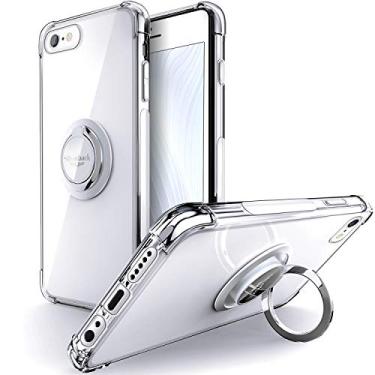 Imagem de Silverback Capa transparente para iPhone 6s Plus com suporte de anel, capa para iPhone 6 Plus, capa protetora macia de TPU (poliuretano termoplástico) com absorção de choque, à prova de choque para Apple iPhone 6/6S Plus - transparente
