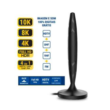 Imagem de Antena Digital Interna Tv e Conversor UHF HD Cabo Coaxial 3M - MULTIVI