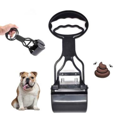 Imagem de Pa Coletora Fezes Coco Cachorro Gato Cao Pet Grama Sujeira Coletor Hig