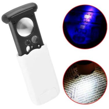 Imagem de Lupa De Bolso Portátil 3 Lentes 30x 60x 90x Luz LED Branco e Uv 93090X