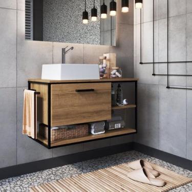 Imagem de Gabinete Suspenso para Banheiro 80cm com Cuba Placa e Ponto