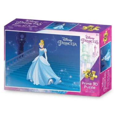 Imagem de Quebra Cabeça 3D Cinderela 48 Peças Multikids - Multikds