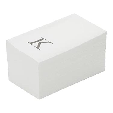 Imagem de Guardanapo de papel branco com letra K retangular Luxenap - Air Laid, Sans Serif Font - 38 cm x 20 cm - caixa de 2000 unidades