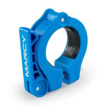 Imagem de Marcy Grampos de colarinho olímpico de resina de nylon ajustável (5 cm) com trava de liberação rápida para treinamento com pesos e treinamento físico, azul, OBC-9BL
