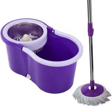 Imagem de Mop Esfregão Giratório de Limpeza Inox com Refil - Tesla Store, Roxo
