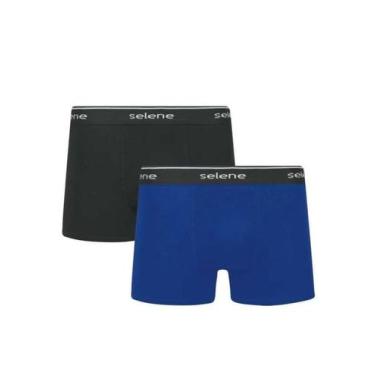 Imagem de Cueca selene boxer kit com 2 microfibra sem costura 11450, M, Preto ro