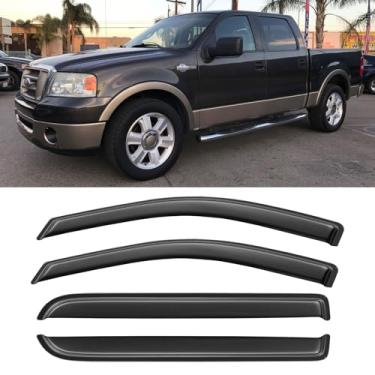 Imagem de Cxdar Protetores de chuva para viseiras de janela para Ford F150 SuperCrew 2004 2005 2006 2007 2008, defletores de vento de sombra de ventilação de janela para 06 07 08 Lincoln Mark LT CVV-040