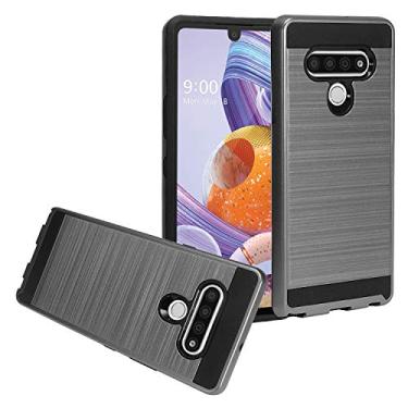 Imagem de CELZEN - Para LG Stylo 6 LM-Q730 (2020) - Capa de telefone híbrida estilo escovado