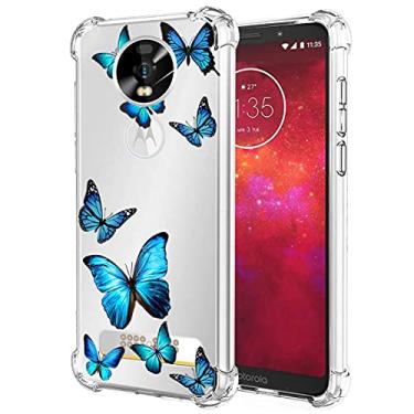 Imagem de Tothedu Capa de telefone para Moto Z3 Play, capa para Moto Z3 para meninas e mulheres, capa protetora traseira de TPU flexível macia e flexível para Motorola Moto Z3 Play/Moto Z3 (borboleta)