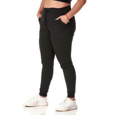 Imagem de Calça Moletom Feminina Confortável Quentinha Estilosa Macia Moda Frio 