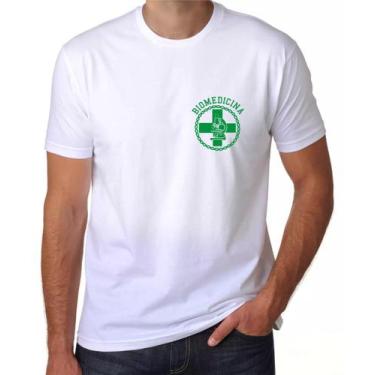 Imagem de Camisa Biomedicina - branca com simbolo verde - biomedica - profissões