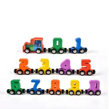 Imagem de Trem de Madeira Digital para Crianças - Brinquedo Educativo para Apren