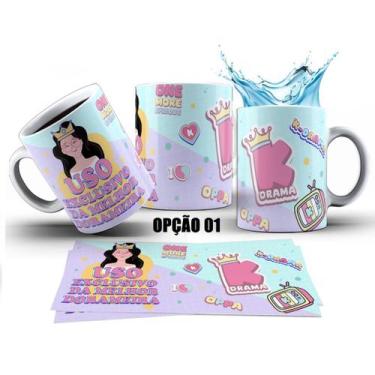 Imagem de Caneca 325ml Sou Dorameira Dorama K-Drama Toda Dorameira - LARANJA E M