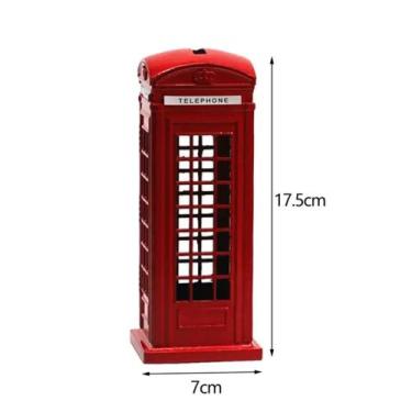 Imagem de Cofre Cabine Telefonica Londres Dinheiro Moeda Moedas Metal Retro 15CM