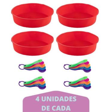 Imagem de Medidora 5 Pç + Forma de Silicone 24cm Redonda Sortida 4Un - QUALITY H
