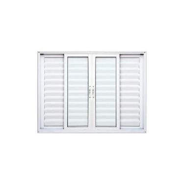 Imagem de Veneziana 6 Folhas 100X150 Alumínio Branco Linha 25 Jade - Brecorimo