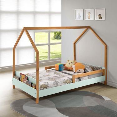 Imagem de Cama Montessori Moana 140x95x205 Cm Verde/Amêndoa