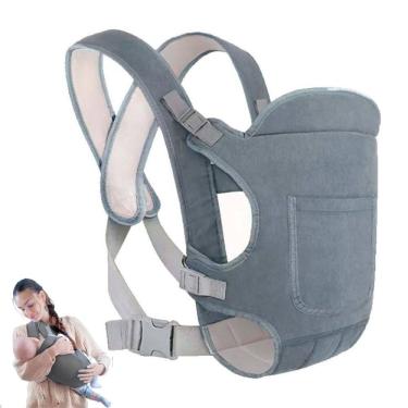 Imagem de Canguru Carregador Bebe Criança Viagem Passeio Alça Egonomica Ajustavel Seguro Confortavel Sentado Deitado Bolso Pratico Resistente