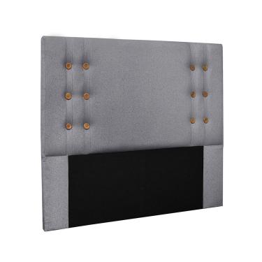 Imagem de Cabeceira para Cama Box King Gênova S04 Linho com Botões 195x125x8cm Cinza D'Rossi