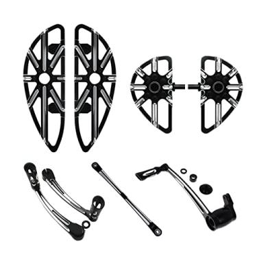 Imagem de HDBUBALUS Kit De Apoio Para Os Pés Dianteiro E Traseiro Motocicleta, Do Motorista Passageiro, Alavanca Câmbio Braço Freio, Compatível Com Harley Touring Electra Road Glide 2014 Posteriores