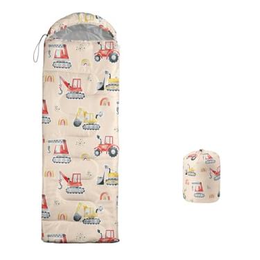 Imagem de XYNHML Saco de dormir para acampamento para trator de escavadeira, à prova d'água, para mochila e clima frio, arco-íris, todas as estações, para adultos, crianças, meninos, meninas, adolescentes