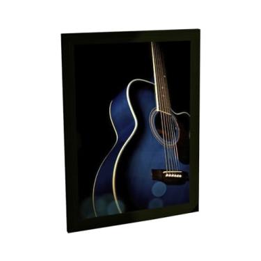 Imagem de Quadro Decorativo Violão Preto Ilustração Musica Rock Decoração Poster Quarto Sala