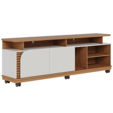 Imagem de Rack TVs 75" e 1 Prateleira Florença Freijó Off White Matte - CASA H