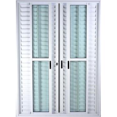 Imagem de Porta de Alumínio de Correr Balcão 6 Folhas 2,10 x 2,00 Linha 25 Com C