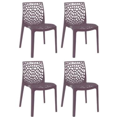 Imagem de Kit com 4 Cadeiras Gruvyer Estrutura em Polipropileno Fratini, Cinza