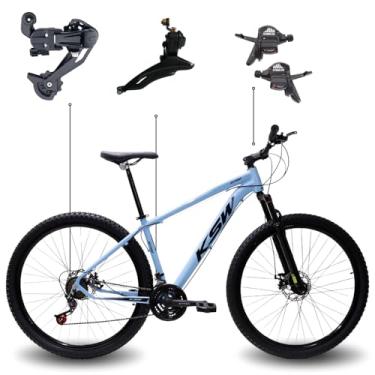 Imagem de Bicicleta Aro 29 KSW XLT 21 Marchas Quadro Alumínio Cabeamento Interno Freio Hidráulico MTB (Azul Claro, 17)