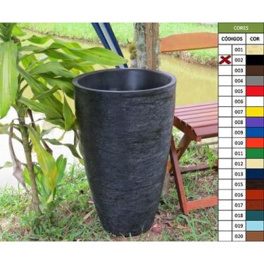 Imagem de Kit 2 Vaso Planta 65x40 Oval Moderno Polietileno - BGPLASTICOS, PRETO 
