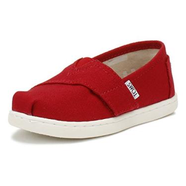 Imagem de TOMS Girl's, Alpargata Classic Slip-On - Infantil, Tela vermelha, 5 Toddler
