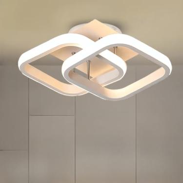 Imagem de Luminária de Teto LED Moderna 3 Cores (110V/220V) Plafon Lustre para Sala, Quarto, Cozinha, Corredor, Banheiro – Estilo Minimalista(Estilo C/Branco(110V-220V))