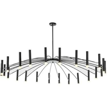 Imagem de Luminária De Teto Led Preta Grande Com 12 Luzes Para Sala De Jantar, Altura Ajustável, Montagem Inclinada Sala De Estar Moderna Para Quarto Sala De Estar Cozinha Ilha Foyer, Black, 20 Light